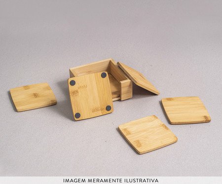 Jogo de Porta Copos em Bambu Jucce | Westwing