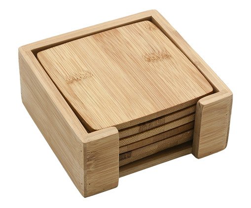 Jogo de Porta Copos em Bambu Jucce, Natural | WestwingNow