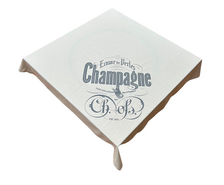 Toalha de Mesa em Linho Quadrada Champagne - Bege