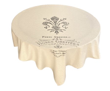 Toalha de Mesa em Linho Flor de Lis - Bege | Westwing