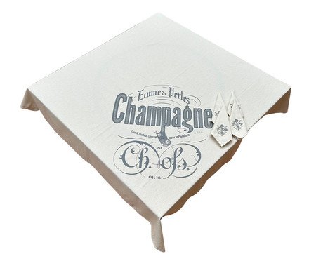 Jogo de Toalha e Guardanapos em Linho Champagne - 04 Lugares | Westwing