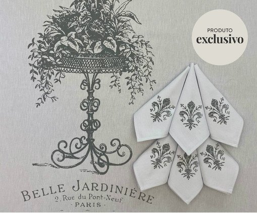 Jogo de Toalha e Guardanapos em Linho Branco Jardinière - 06 Lugares, Branco | WestwingNow
