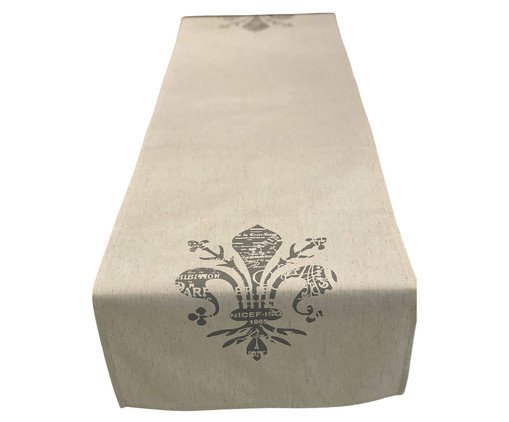 Caminho de Mesa em Linho Flor de Lis - Bege, Bege | WestwingNow