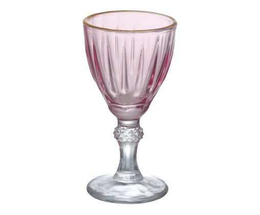 Taça para Licor Dominic Rosa com Borda Dourada, Rosa | WestwingNow