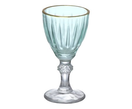 Taça para Licor Dominic Verde com Borda Dourada | Westwing