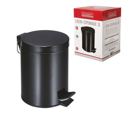 Lixeira Pedal Copenhague em Inox Preta | Westwing