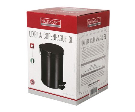 Lixeira Pedal Copenhague em Inox Preta | Westwing