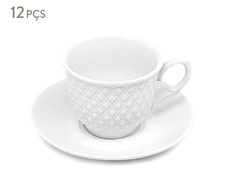 Jogo de Xícara para Café Wemble em Porcelana Branca | Westwing