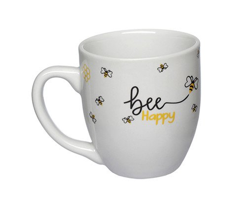 Caneca Honey em Porcelana Branca, Branco | WestwingNow