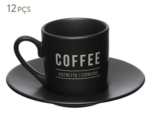 Jogo de Xícaras de Café em Porcelana Manhattan, Preto | WestwingNow
