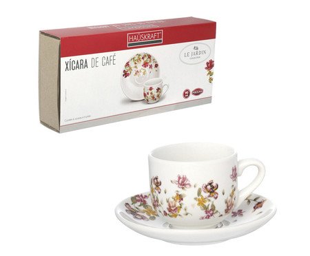 Jogo de Xícara para Café Le Jardi em Porcelana Branca | Westwing