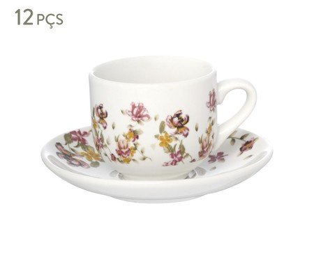 Jogo de Xícara para Café Le Jardi em Porcelana Branca | Westwing