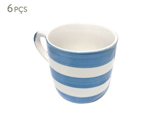 Jogo de Xícara para Café Faixa Azul, Azul | WestwingNow