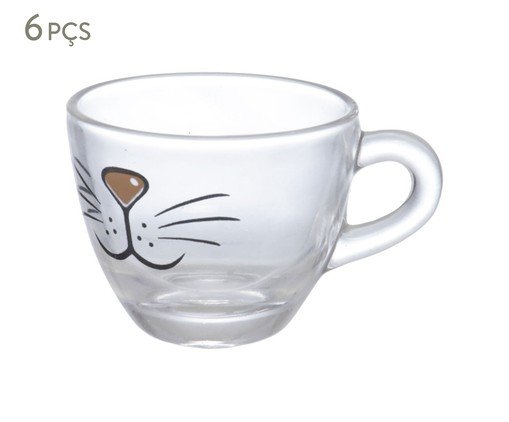 Jogo de Xícara para Café Cat, Transparente | WestwingNow