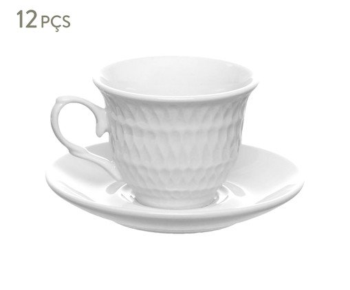 Jogo de Xícara para Café Asdra em Porcelana Branca, Branco | WestwingNow