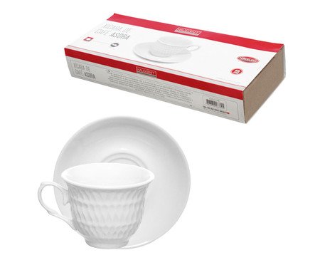 Jogo de Xícara para Café Asdra em Porcelana Branca | Westwing