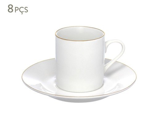 Jogo de Xícara para Café Roya em Porcelana Branca, Branco | WestwingNow