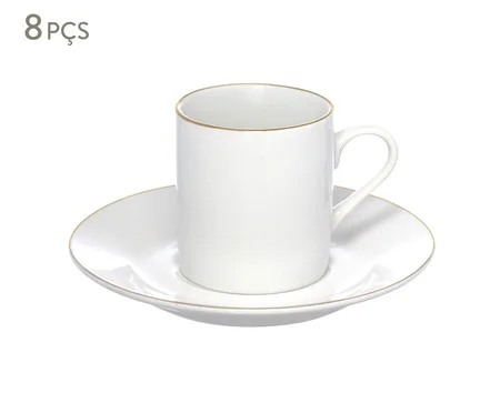 Jogo de Xícara para Café Roya em Porcelana Branca | Westwing