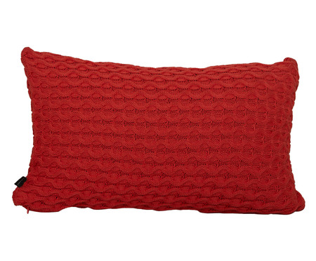 Almofada em Tricot Entrelace - Coral