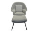 Poltrona Womb Chair com Pufe Revestida  Boucle  Creme, Raw | WestwingNow