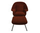 Poltrona Womb Chair com Pufe Revestida  Boucle  Telha, Ambar | WestwingNow