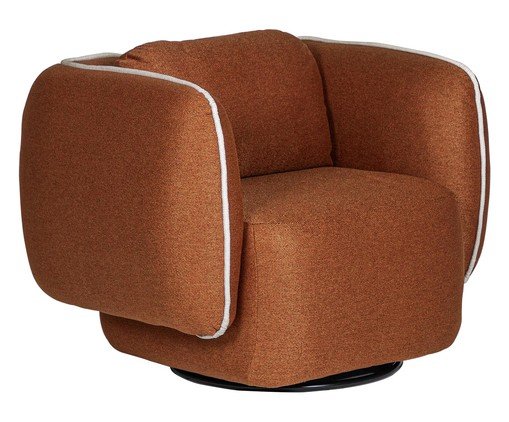 Poltrona Giratória Goma em Linhão Terracota, Terracota | WestwingNow