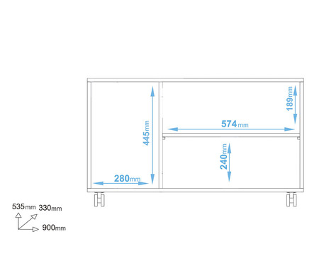 Armário Multiuso com 3 Portas  BS 48  Branco | WestwingNow