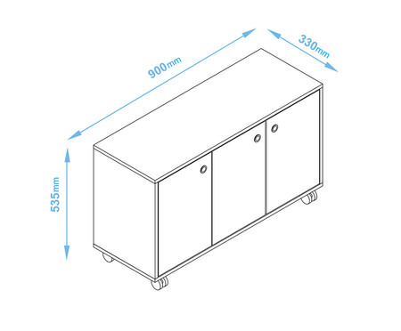 Armário Multiuso com 3 Portas  BS 48  Branco | WestwingNow