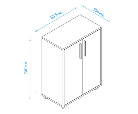 Armário para Escritório com 2 Portas BHO 56  Branco | WestwingNow