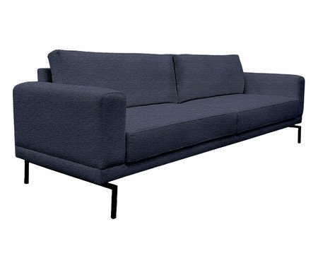 Sofá em Linho Linea Azul Jeans Mescla | Westwing