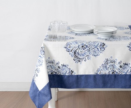 Toalha de Mesa Impermeável de Algodão e Poliéster Clara - Estampada | WestwingNow