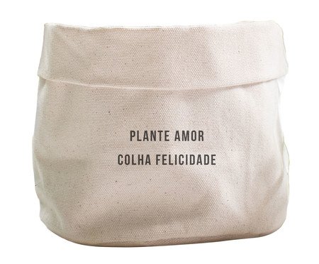 Cachepot em Algodão Cru Plante Amor | Westwing