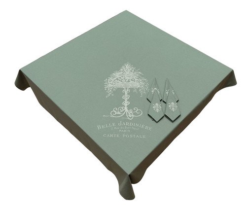 Jogo de Toalha de Mesa e Guardanapos em Linho Verde Jardinière, green | WestwingNow