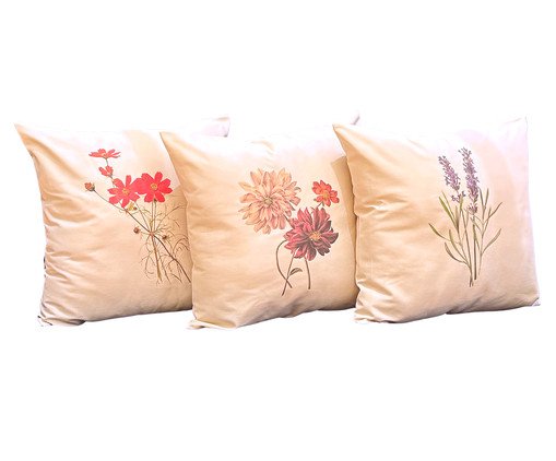 Jogo de Capas de Almofadas Flores, beige | WestwingNow