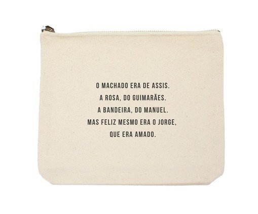Bolsa Nécessaire com Zíper Escritores, beige | WestwingNow