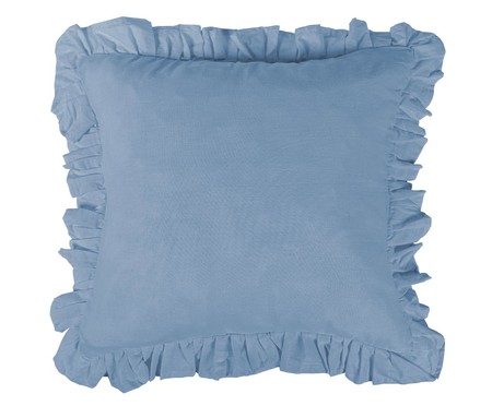 Capa de Almofada em Cotton Linen Leuka Azul