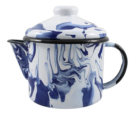 Bule para Chá de Aço Rosito - Azul Marmorizado | WestwingNow