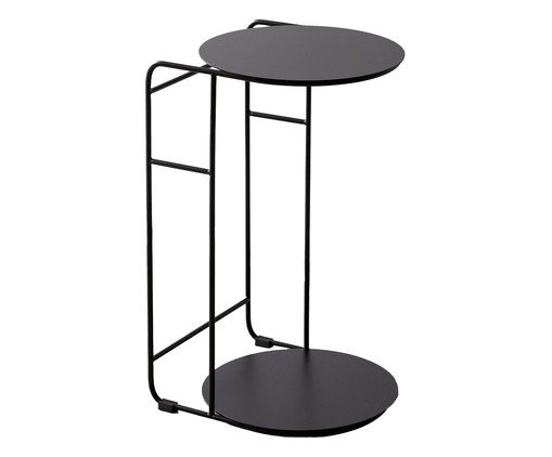 Mesa Lateral em Aço Carbono Nola Preta, Preto | WestwingNow