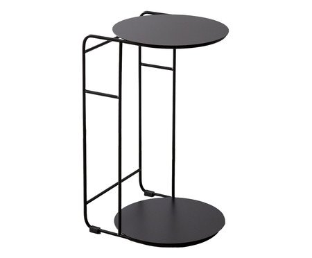 Mesa Lateral em Aço Carbono Nola Preta