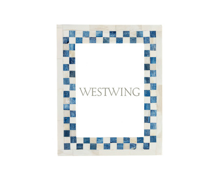 Porta-Retrato Deep M Azul e Creme | WestwingNow