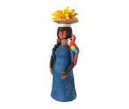 Escultura Mulher Indígena Azul com Banana | WestwingNow
