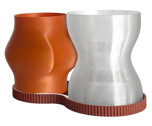 Jogo de Vasos Abraço Terracota e Translúcido, Terracotta | WestwingNow