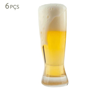 Jogo de Copos para Cerveja em Vidro Afyon - Transparente