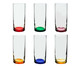 Jogo de Copos para Água em Vidro Olmo - Colorido, Transparente,multicolorido | WestwingNow