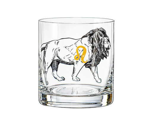 Copo Baixo Zodiac Leão em Cristal Ecológico, Transparente | WestwingNow