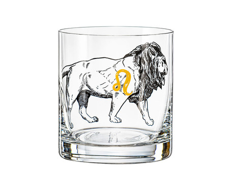 Copo Baixo Zodiac Leão em Cristal Ecológico