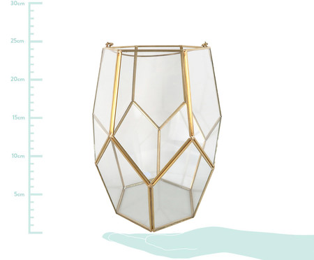 Vaso em Vidro e Metal Milly - Transparente e Dourado | WestwingNow