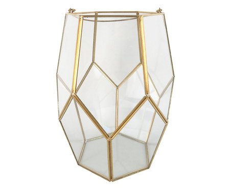 Vaso de Vidro e Metal Milly - Transparente e Dourado | WestwingNow