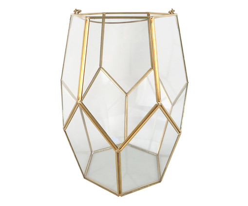 Vaso em Vidro e Metal Milly - Transparente e Dourado, Dourado, Transparente | WestwingNow