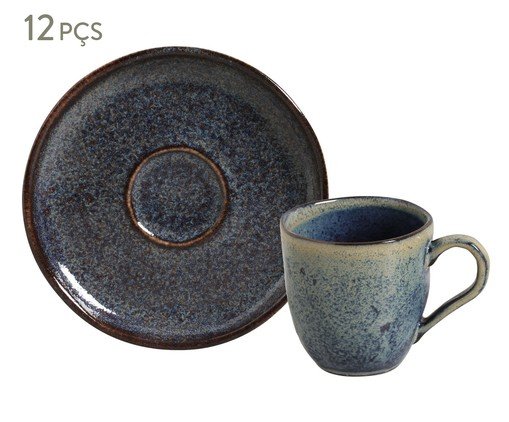Jogo de Xícaras de Café com Pires Bio Titanium Azul, Azul | WestwingNow